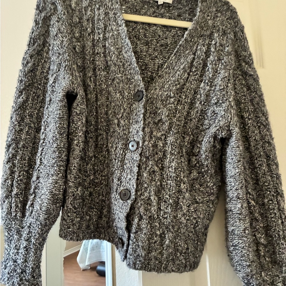 Madewell Black and White Textured Cardigan